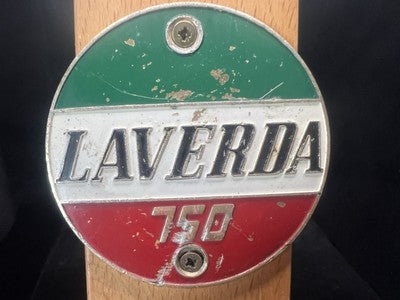 🔴 LAVERDA 750 stemma moto copri serbatoio metallo badge originale VINTAGE 1970