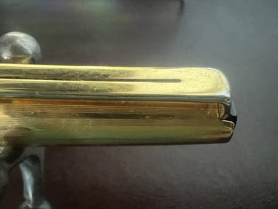 AURORA Bolígrafo 98 Resina Negra Tapa De Metal Dorado Escribe Vintage A