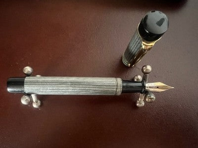 Pluma Estilográfica De Celuloide Perlescente M Vintage De Los Años 40
