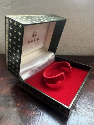 🔴 RADO box scatola orologio polso astuccio verde velluto raro 60 vintage
