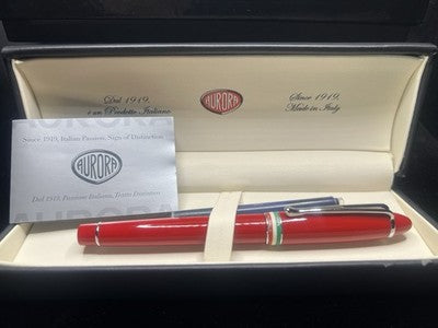 Stylo Plume AURORA Ipsilon Tricolore Anniversaire Unité Italie M Neuf NOS