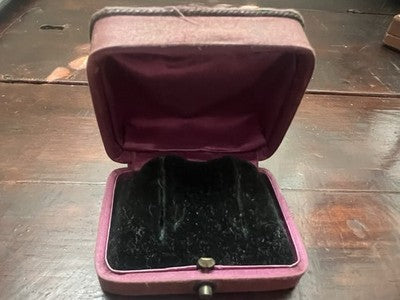 🔴 Scatola orecchini astuccio cofanetto tessuto NUMERATA chiusura antica 1920