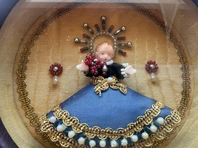 Ex Voto Child Jesus Wax With Decorated Vintage Original Clothes 1800