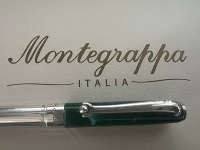 🔴 MONTEGRAPPA matita portamine argento 925 lacca verde mini vintage rara