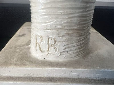 🔴 Griechische Göttinnenstatue, Marmorstaub, RB-verarbeitete Drapierungen, Höhe 44 cm, Italien, Vintage