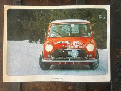 🔴 MINI COOPER Posterdruck 35x25 IL TEMPO Original Vintage 4 Stück 