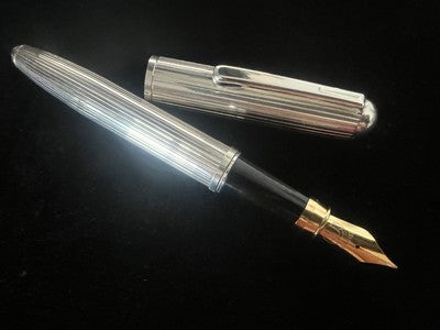 🔴 LECCE PEN penna stilografica ARGENTO 925 MASSICCIO iridium M forte peso