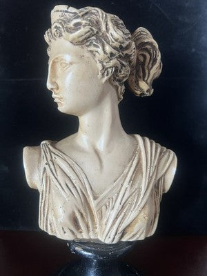 Artemis Diana Buste Tête Déesse Romaine Grec Statue Sculpture Marbre Vintage 