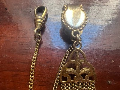 Chaîne Montre Poche Victorienne Chatelaine Joint Pinchbeck Antique 1800 N.2