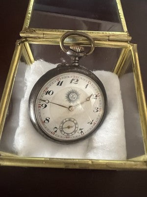 Expositor Pocket Watch Brass Box Carries Joys Square Vintage