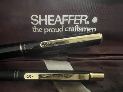 🔴 SHEAFFER penna stilografica Sentinel lacca F4 + penna a sfera set vintage box