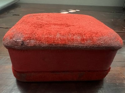 🔴 Scatola box orologio tasca astuccio cofanetto tessuto rosso vintage 1920