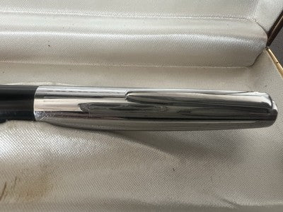 🔴 AURORA penna stilografica Duo Cart pennino ORO cappuccio cromato vintage