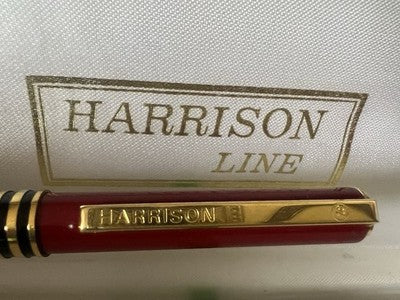 🔴 HARRISON penna stilografica lacca rossa pennino dorato iniziali B.M astuccio