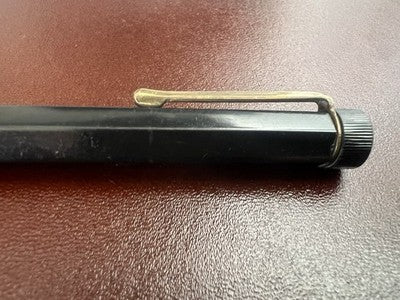 Bleistift Mechanical Zelluloid Schwarz Heptagonal Mine 1,3 Schreibt Vintage C