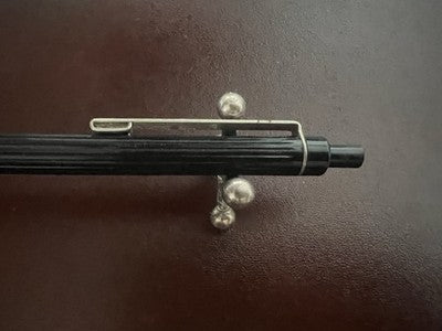 🔴 PELIKAN penna sfera PELIKAnina nera cromata a scatto scrive vintage