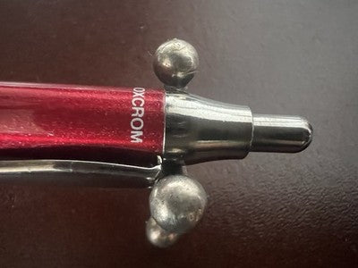 Inoxcrom Pen Sphere Lacquer Red Chrome Snap Marking Pencil Case Vintage