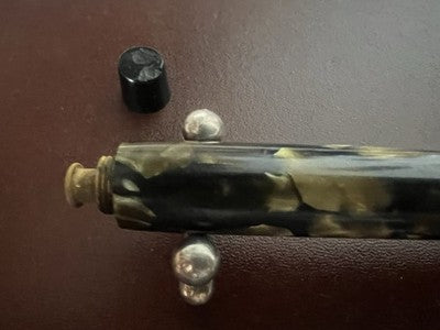 Nettuno Füllfederhalter aus Zelluloid, Docet-Stift, Gold, flexibel, Vintage 