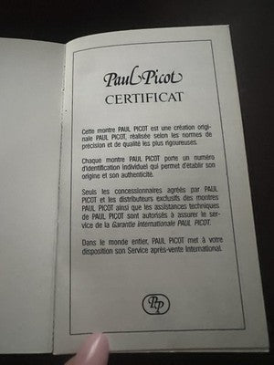 🔴 PAUL PICOT certificato GARANZIA INTERNAZIONALE orologio porta garanzia pelle