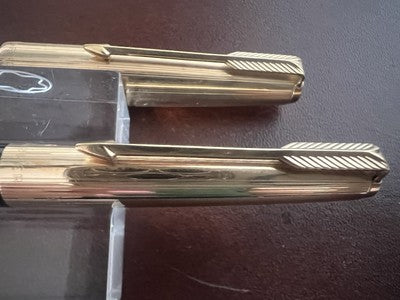 Parker Stylo-Plume Stylo à Plume 61 Flèche Doré Gravé Et Crayon Mécanique Cru 