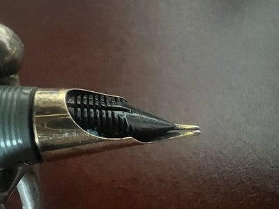 🔴 PEN CO penna stilografica grigia 53 pennino a diamante ORO 14 kt vintage
