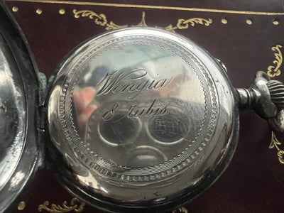 🔴 Orologio tasca ARGENTO 800 donna da revisionare parti vintage WENGIA 8