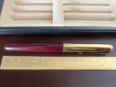 Vis Pen Stift Füllfederhalter Bordeaux Autovac Feder Gold Schreibt Vintage