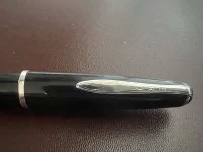 🔴 ERO penna stilografica nera a pistone pennino EF scrive vintage