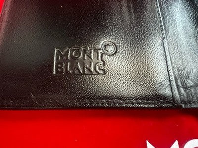 🔴 Schwarzes MONTBLANC Kreditkartenetui aus Leder mit Box und Garantie 