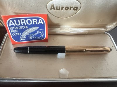 Aurora Füllfederhalter 88, Kolbenfeder, 14 Karat Gold, Punzierung, Vintage, 2060456 