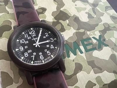 🔴 TIMEX orologio uomo quarzo militare camouflage Camper da campo