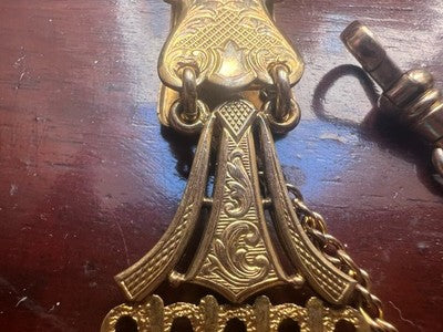 Chain Pocket Watch Victorian Chatelaine Seal Pinchbeck Antique 1800 N.3