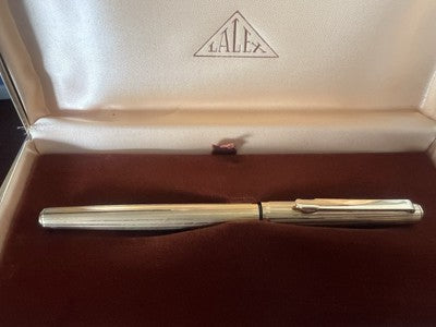 Lalex Stylo-Plume Stylo à Plume Corps Plaqué Or Italienne Écrit Cartouches Cru