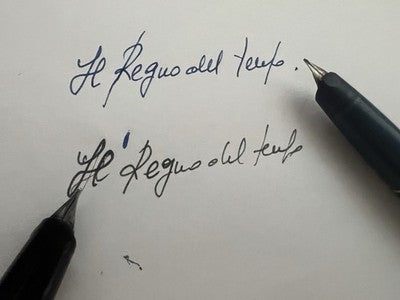 🔴 AURETTA penne nera blu pennini M F con cartucce scrivono vintage 1970