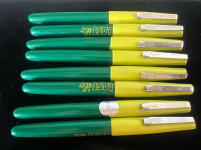 🔴 LASTILO penna stilografica verde gialla fluo con pistone mai usata vintage