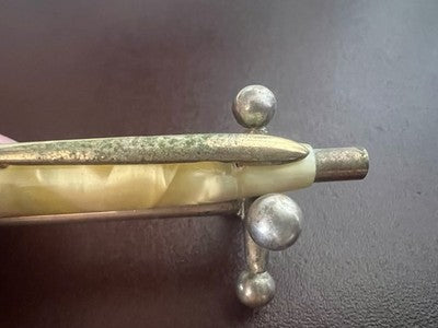 🔴 Matita meccanica celluloide marmorizzata a ragno con mine 1,4 vintage 1940