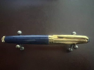 ADDEX Mini DIVA Füllfederhalter, blauer Lack, goldene Kappe, Iridium-Spitze 