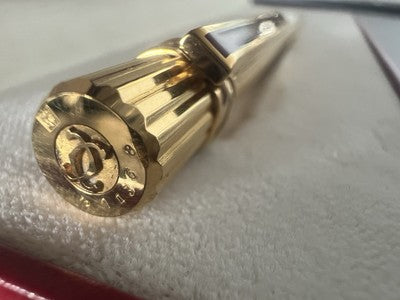 🔴 CARTIER penna sfera Trilogy Vendome placcata oro clip lacca rossa