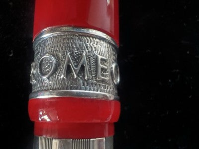 🔴 DELTA penna stilografica Alfa Romeo Giulietta rossa Argento 925 e ORO 18 KT M