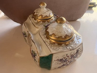 Limoges Tintenfass, Porzellan-Eiskübel | Edelstahl-Handservice, Vintage, Ende des 19. Jahrhunderts 