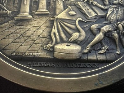 🔴 Große Vintage-Bronze-Medaille Cabral Antunes Ponte de Lima 