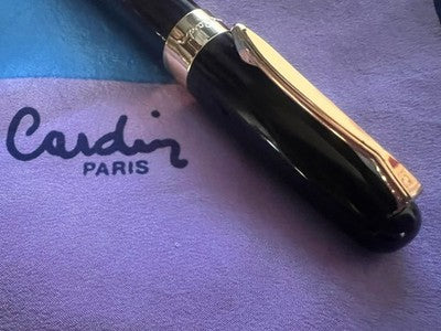 Pierre Cardin Bleistift Mechanical Lack Schwarz Profile Vergoldet Vintage