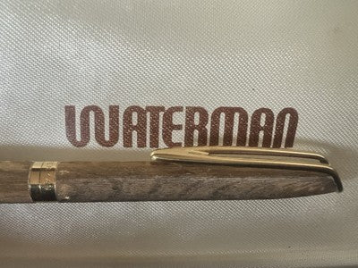 🔴 WATERMAN penna sfera Hemisphere placcata oro millerighe con onde astuccio