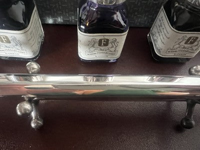 Rotes Ferrari-Füllfederhalter-Schreibset aus silbernem 925er Sterlingsilber mit Tinten 