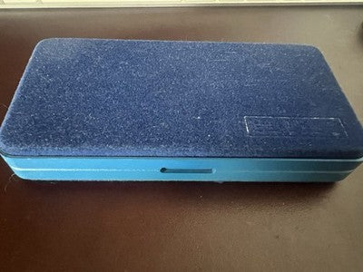 🔴 Penna stilografica collana laccata azzurro spirale dorata con pietra vintage