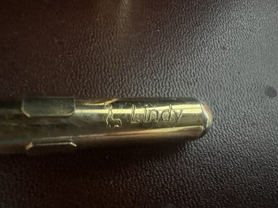 🔴 LINDY USA penna a sfera dorata + mini-penna retrattile in metallo con gancio