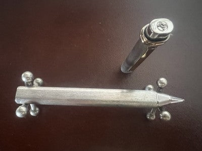 Must de Cartier Stylo-Plume Sphère Vendome Trinity Plaqué Argent Mat Vintage