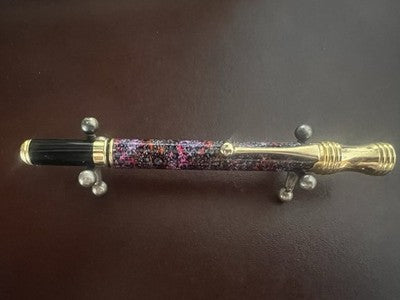 🔴 Penna stilografica lacca marmorizzata tipo Parker Iridium con pietra vintage