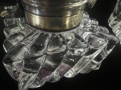 🔴 Große Tintenfässer aus Kristall und Messing aus dem 19. Jahrhundert für Schreibtische 