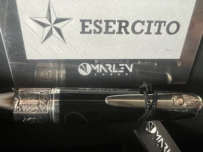🔴 MARLEN penna stilografica Esercito Slim Edition resina Argento 925 garanzia